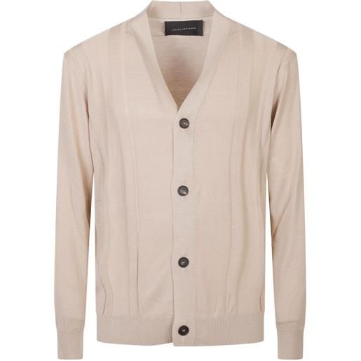 Tagliatore cardigan con scollo a v - toni neutri