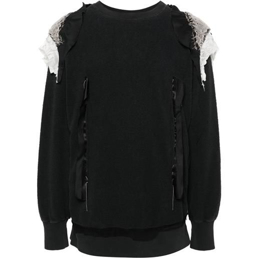 Maison Margiela felpa con design patchwork - nero