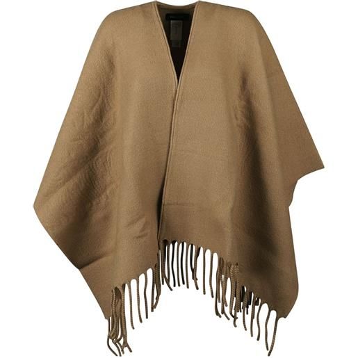 Fabiana Filippi poncho con frange - marrone