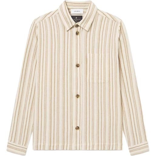 Les Deux giacca-camicia a righe - toni neutri
