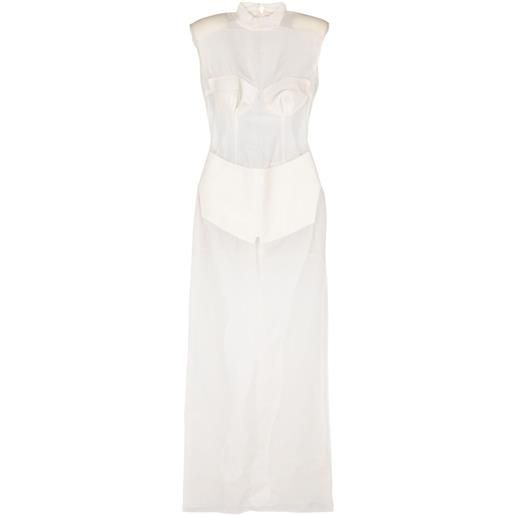 MITILIANE COUTURE abito lungo con inserti - toni neutri