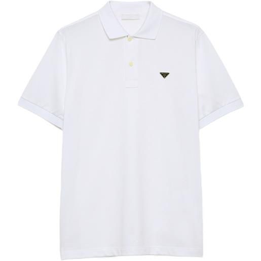 Prada polo con placca logo - bianco