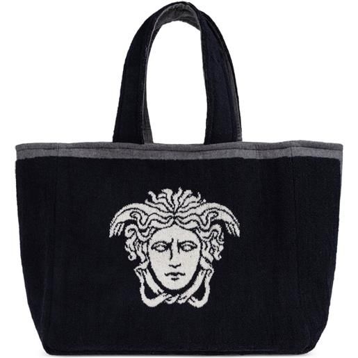 Versace borsa da spiaggia medusa head - blu
