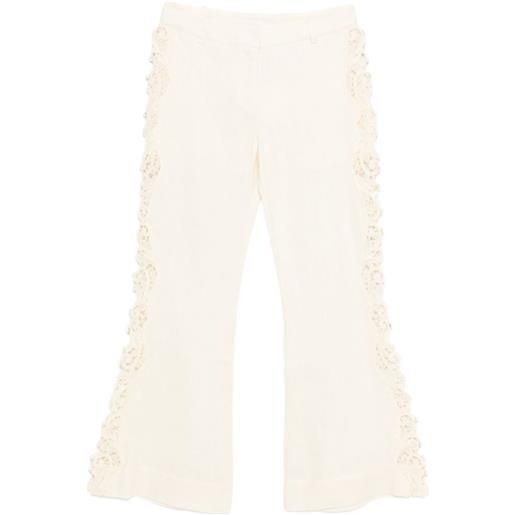 ZIMMERMANN pantaloni awaken con ricamo - toni neutri