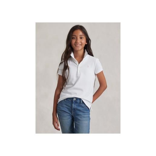 Polo Ralph Lauren per ragazza. 313573242005 polo con logo bianco [3216662], casual, cotone, manica corta, moda per bambini