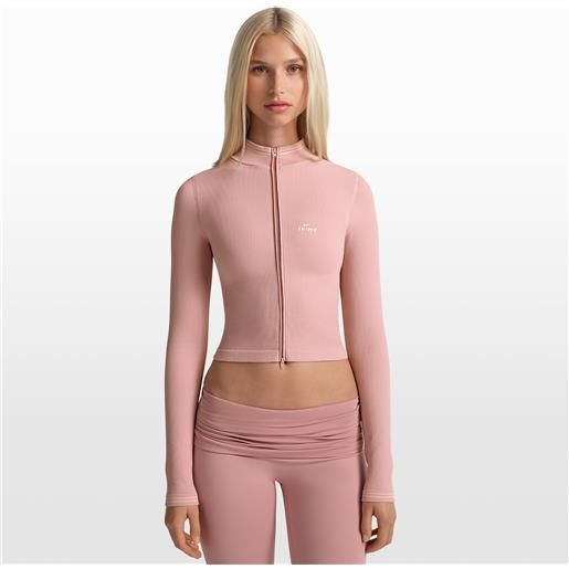Nike giacca corta Nikeskims rib seamless e con zip a tutta lunghezza - donna - rosa