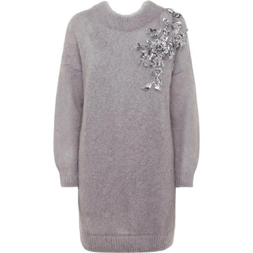 Blugirl abito corto con decorazione - grigio