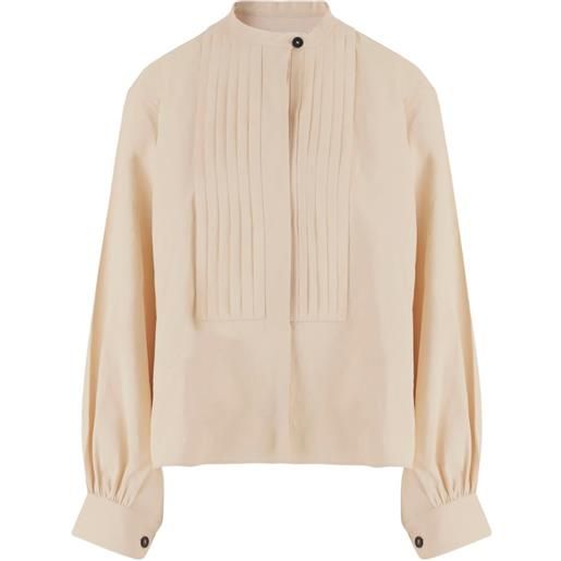 Jil Sander camicia con colletto alla coreana - toni neutri