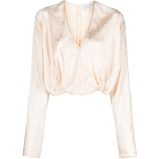 Forte Forte blusa crop - toni neutri