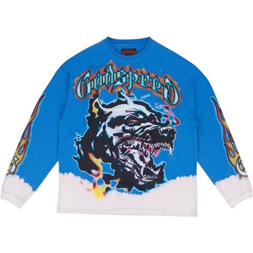 GODSPEED felpa off the leash con stampa - blu