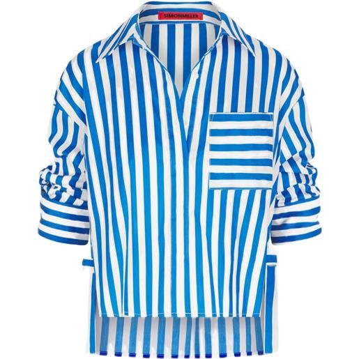 Simon Miller camicia ayre in popeline - blu