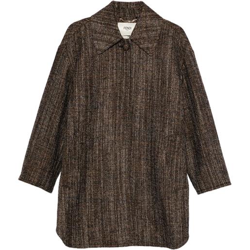 FENDI cappotto in tweed - marrone