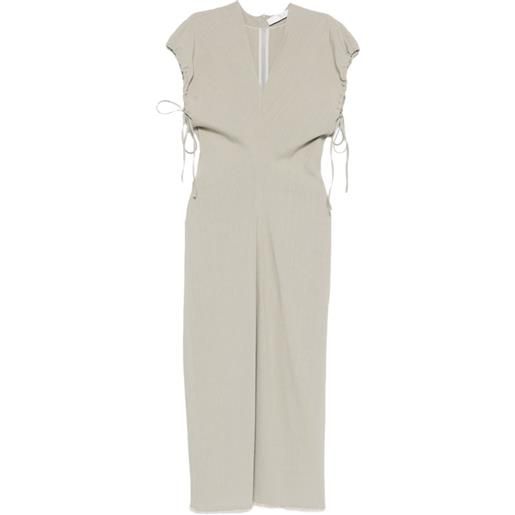 Tela abito midi d. Luna con scollo a v - grigio