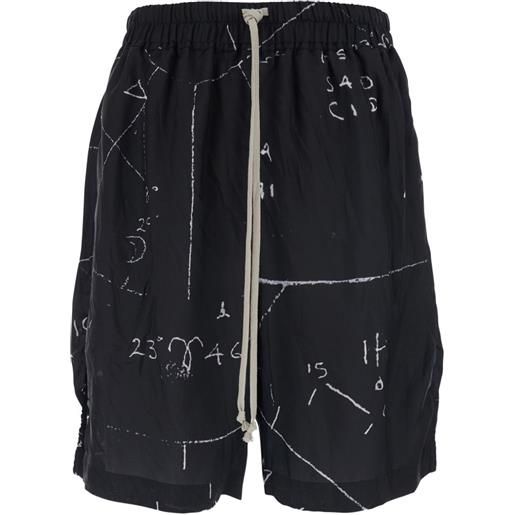 Rick Owens shorts con coulisse - nero