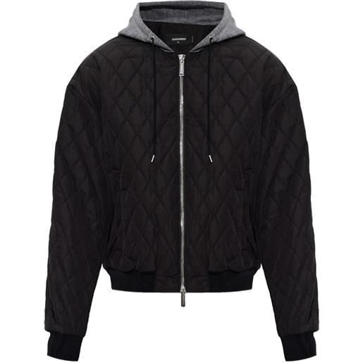 DSQUARED2 bomber trapuntato con cappuccio - nero