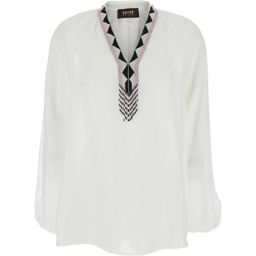 Bazar Deluxe blusa con scollo a v - bianco