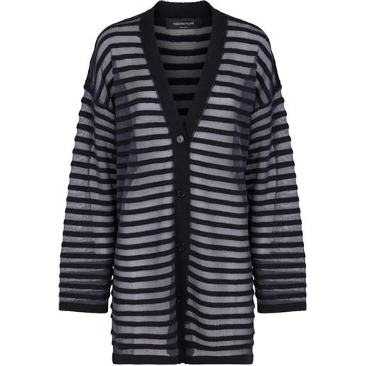 Fabiana Filippi cardigan a righe con paillettes - nero