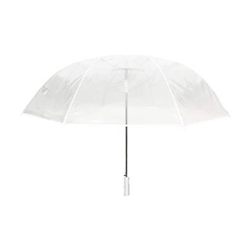 SMATI ombrello da golf grande trasparente - solido;Diametro= 124cm;Apertura automatica;Ombrello per uomo/donna;Per 2 persone;Colore bordo bianco. 