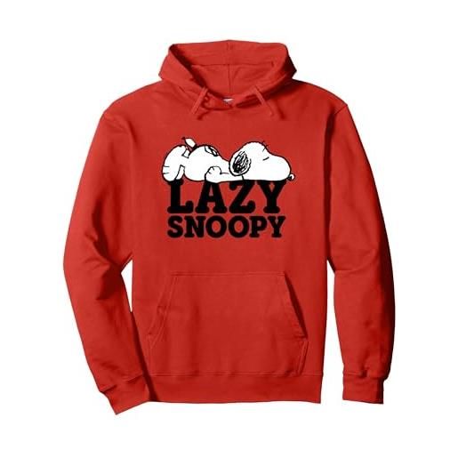 Peanuts arachidi - snoopy pigro felpa con cappuccio, unisex per adulti, blu polveroso, l