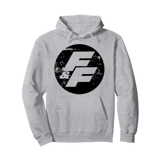 FAST AND FURIOUS fast & furious distressed circle logo felpa con cappuccio, unisex per adulti, blu reale, xxl