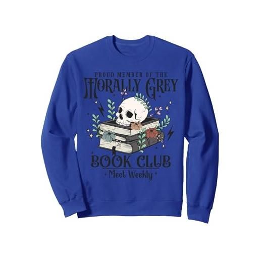 MagicalbyGigi moralmente grigio book club booktok felpa, unisex per adulti, navy, l
