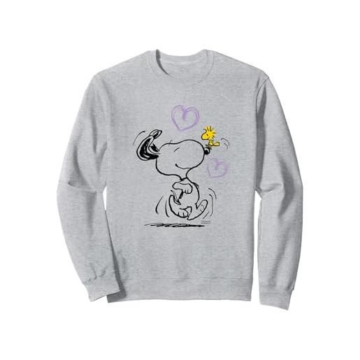 Peanuts - snoopy corro da te, viola felpa, unisex per adulti, bianco, xxl