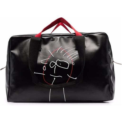 Plan C borsone pili and bianca - nero