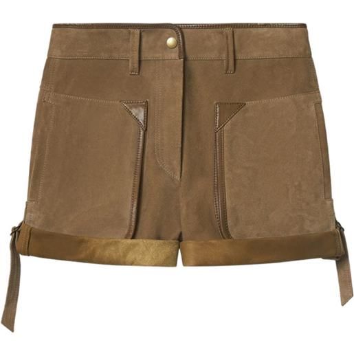 ISABEL MARANT shorts marline in pelle scamosciata - marrone