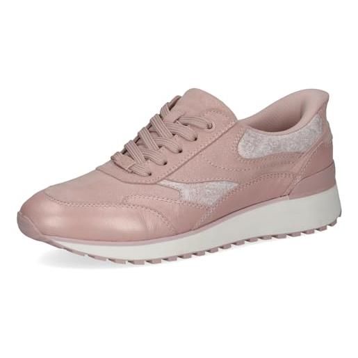 CAPRICE sneaker da donna in pelle, beige (sand comb), 36 eu