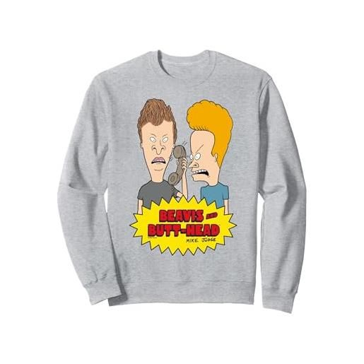 Beavis & Butt-Head spaventati al telefono felpa, unisex per adulti, blu reale, s