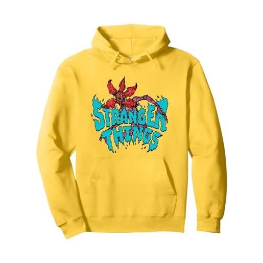 Stranger Things demogorgon sketch felpa con cappuccio, unisex per adulti, bianco, xl