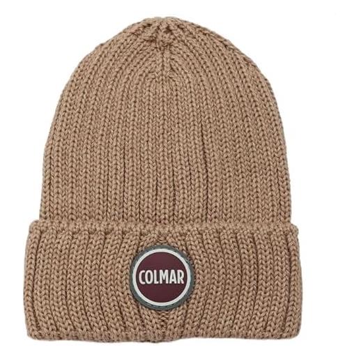 Colmar berretto invernale in maglia, cammello, con logo distintivo, cappello a coste