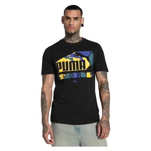 Puma t-shirt da uomo con stampa grafica regular fit, nero, 48