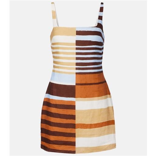 Cala de la Cruz abito corto siela in lino a righe