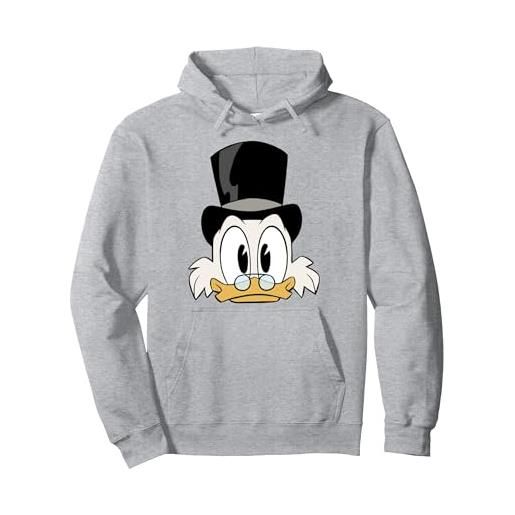 Disney duck. Tales scrooge mc. Duck big face felpa con cappuccio, unisex per adulti, blu reale, xxl