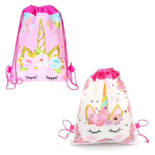 WAWSAM Borsa A Rete Con Coulisse Per Bambini, Zaino Da Nuoto E Spiaggia, Impermeabile Con Tasche Portabottiglie E Strisce Riflettenti