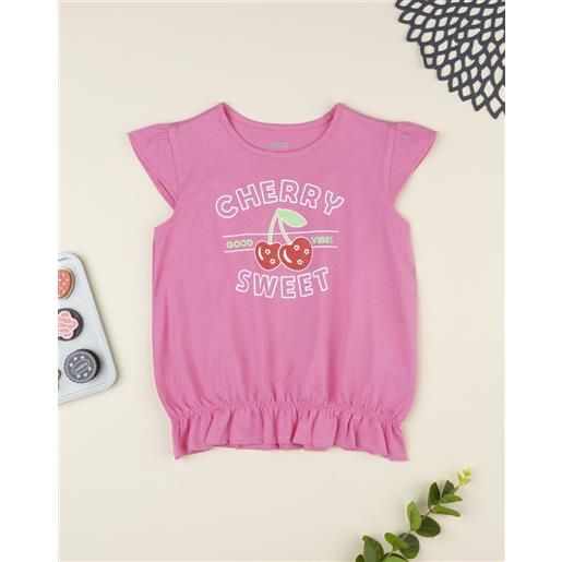 Prénatal t-shirt bambina fucsia bordo elasticato