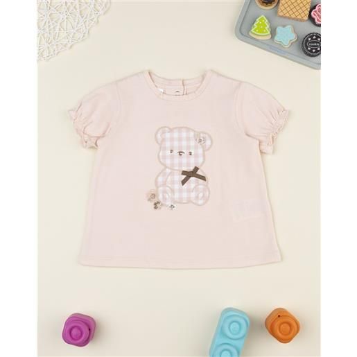 Prénatal t-shirt bimba rosa patch orsetto