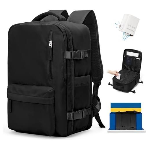 Zaino Ryanair 40x30x20 Con Pompa Sottovuoto – Per Laptop 14'', Impermeabile, 24 L, Nero
