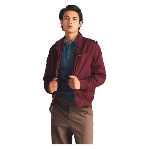 Members Only original iconic racer jacket giacca leggera in cotone, burgundy, medium uomo
