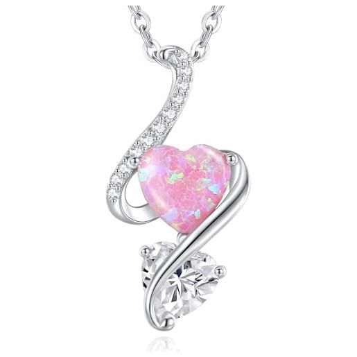 JO WISDOM Collana Argento 925 Donna,Ciondolo con Catena della Trinità con Nodo Celtico Irlandese Triquetra Zirconia cubica 3A