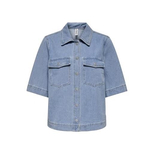 ONLY onlbelle s/s - maglietta dnm gua noos, mix blu chiaro, xxs