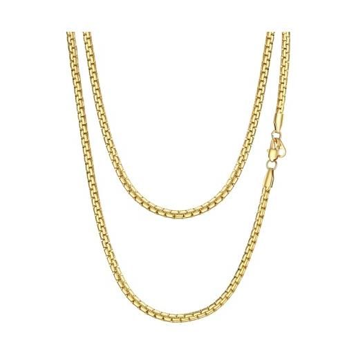 Collana Girocollo In Acciaio Inox Unisex Regolabile Da 45 A 70 Cm - Colore Argento - Foto 3