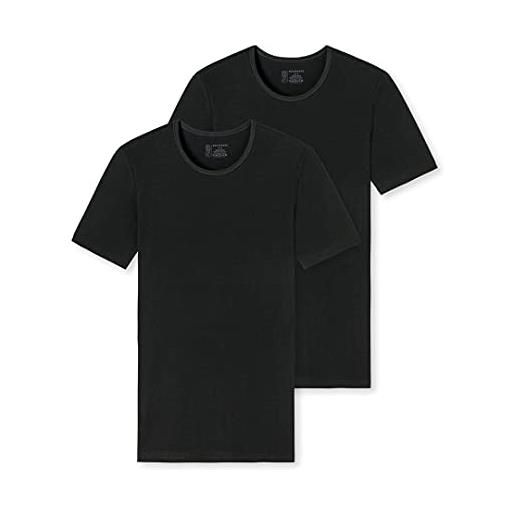 Schiesser Maglietta Donna Con Spalline Regolabili, Pizzo E Fiocco, Bianco, Qualità Doppia Costola