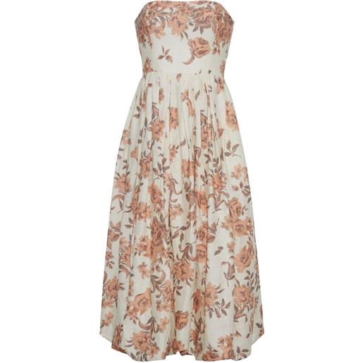 Cara Cara abito midi anisha senza spalline - toni neutri