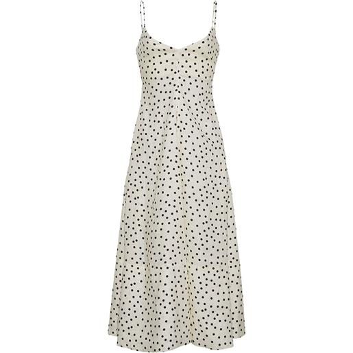 Cara Cara abito midi a pois - bianco
