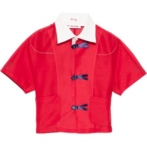 AO YES camicia con fiocco - rosso