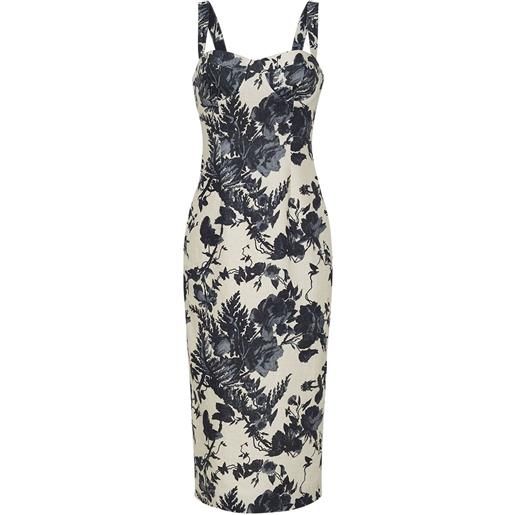 Cara Cara abito midi claudine a fiori - toni neutri