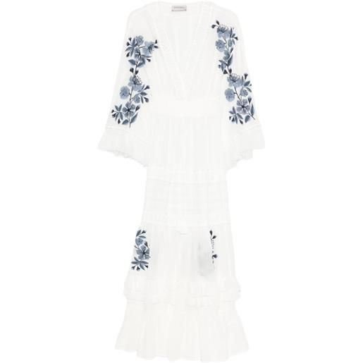 ERMANNO FIRENZE abito con ricamo a fiori - bianco