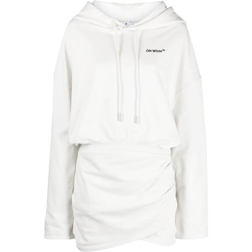 Off-White abito corto for all con cappuccio - bianco